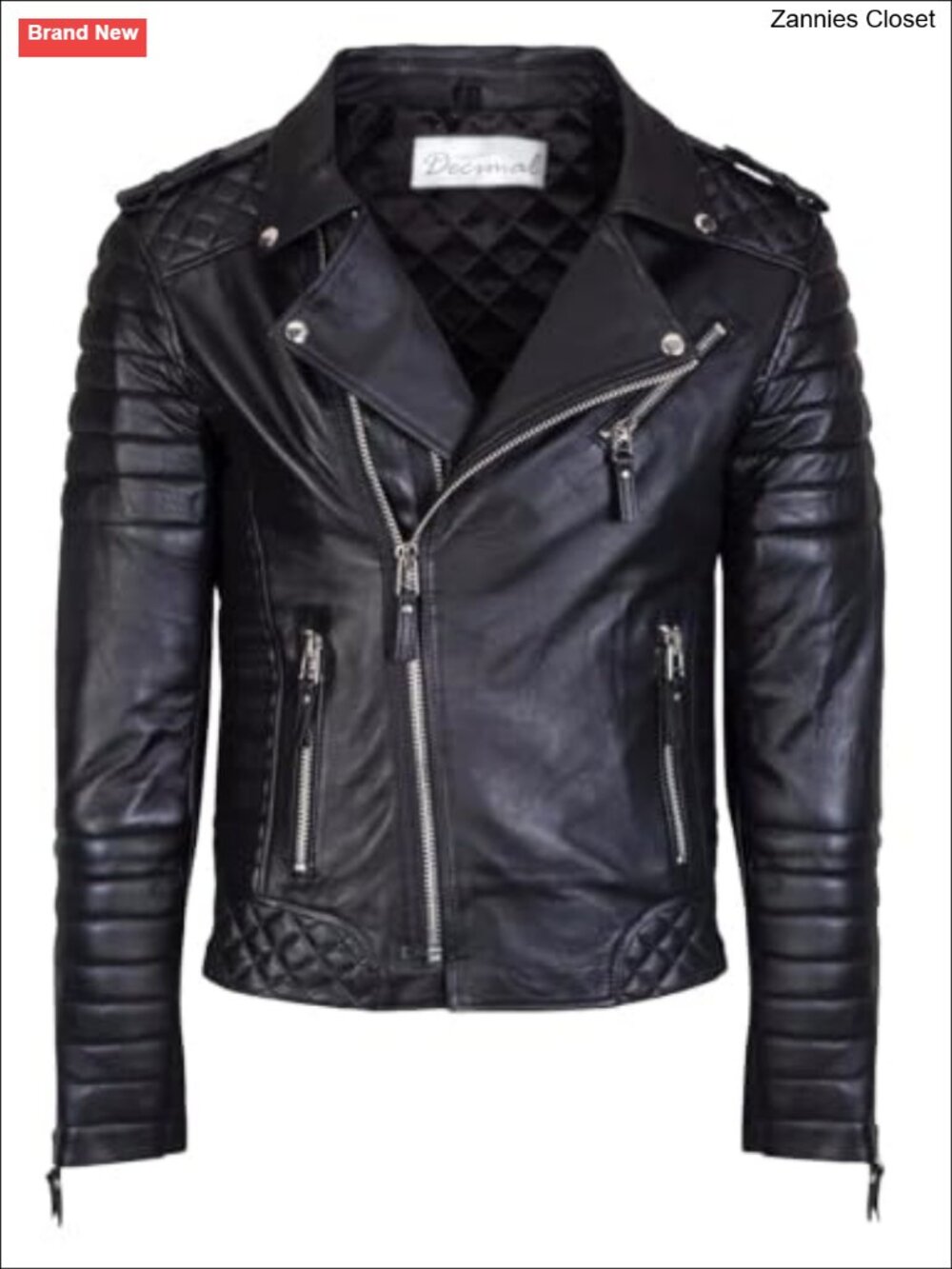 Men's Real Lambskin Leather Biker Jacket Vintage Motorcycle Jacket